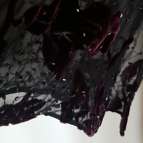 Papell Boutique Evening velvet burnout gown - Picture 4 of 7